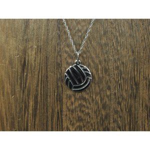 16 Inch Sterling Silver Volleyball Pendant Necklace